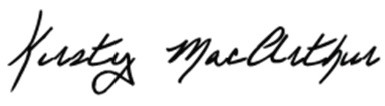 Kirsty MacArthur signature